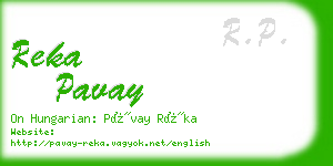 reka pavay business card